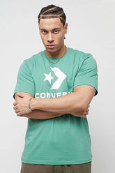 קונברס חולצת טישירט קצרה Stand Fit לוגו בצבע ירוק זוהר לגברים-Converse All Star-XS-נאקו