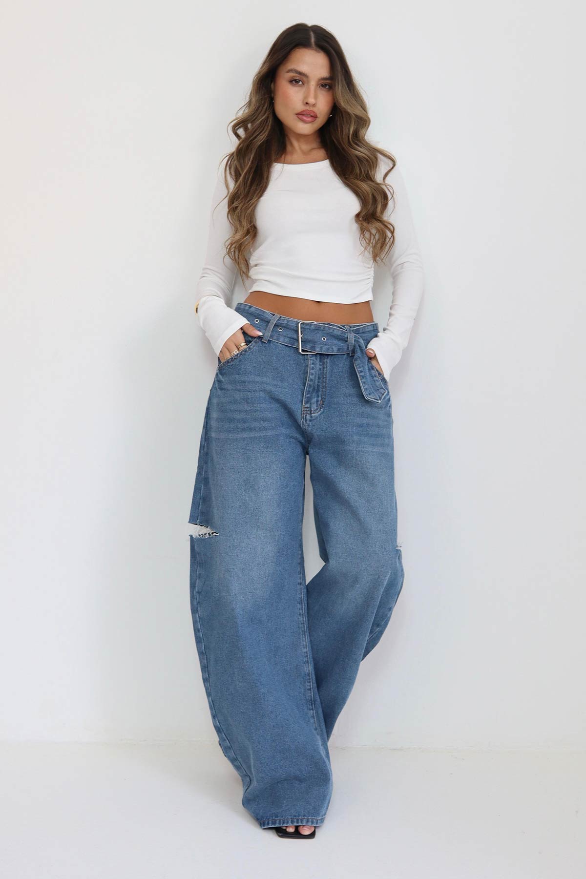 ג'ינס חגורה אוליביה