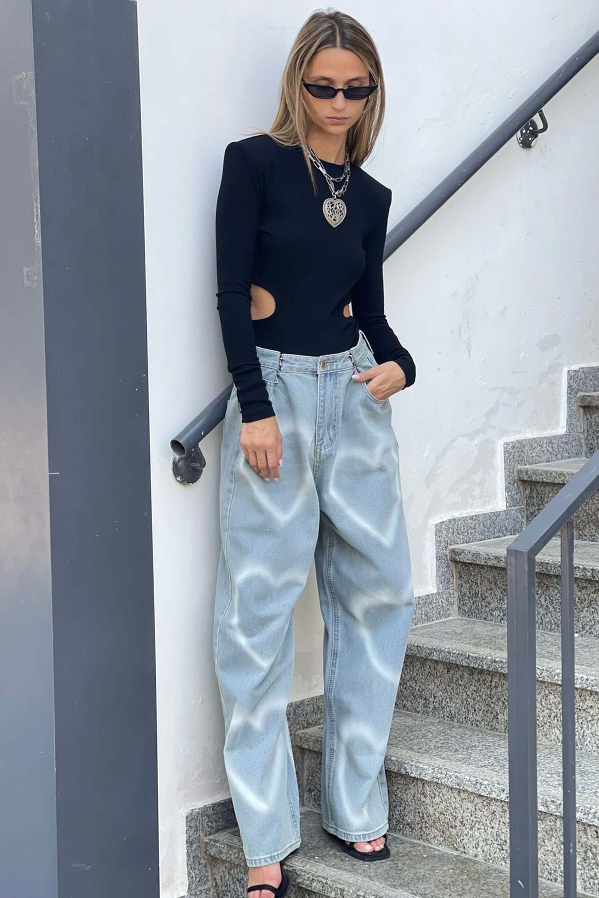 טיאגו ג'ינס רחב אלבי לנשים