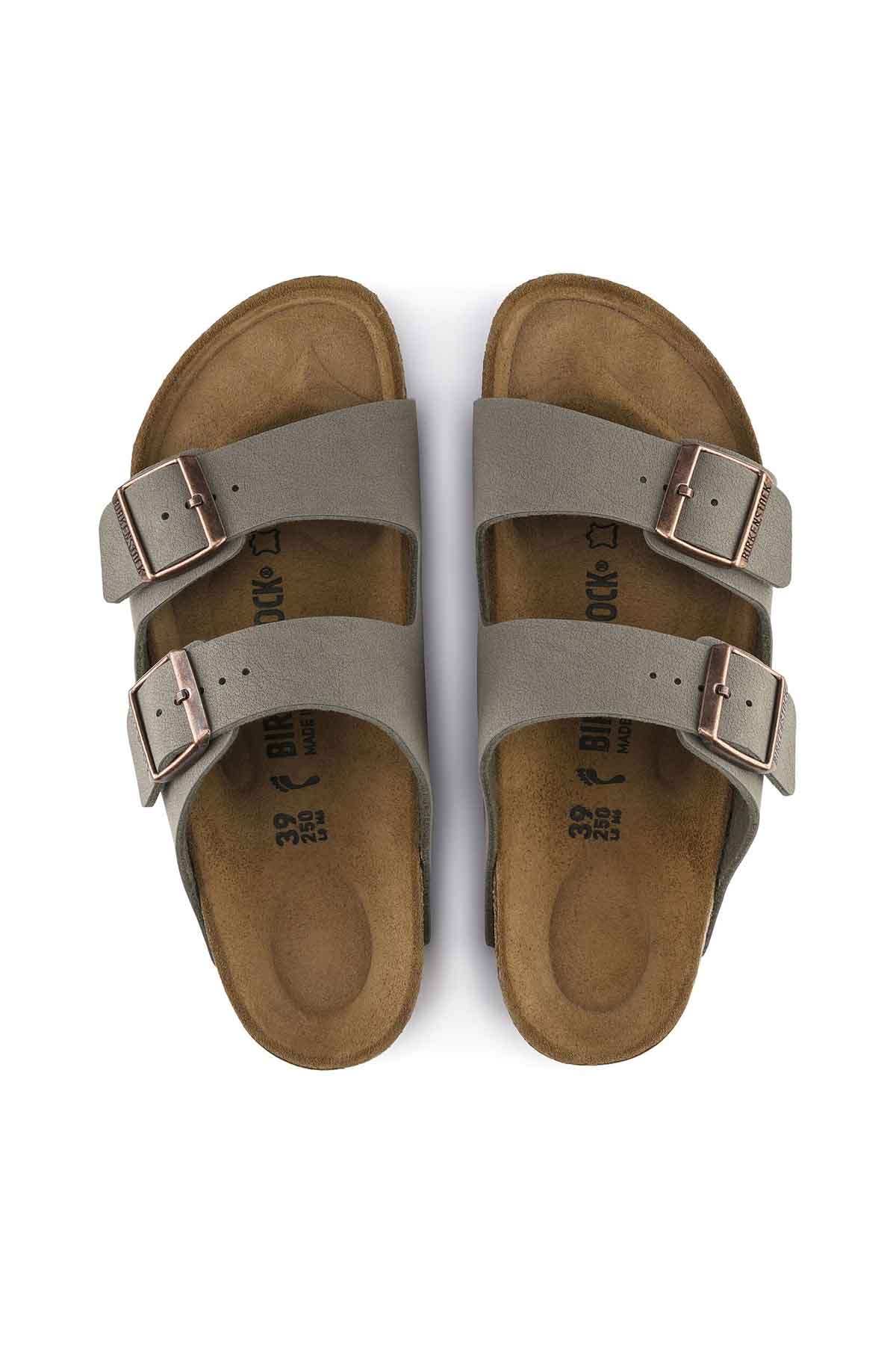 Birkenstock כפכפי Arizona Birko-Flor בצבע אבן לגברים