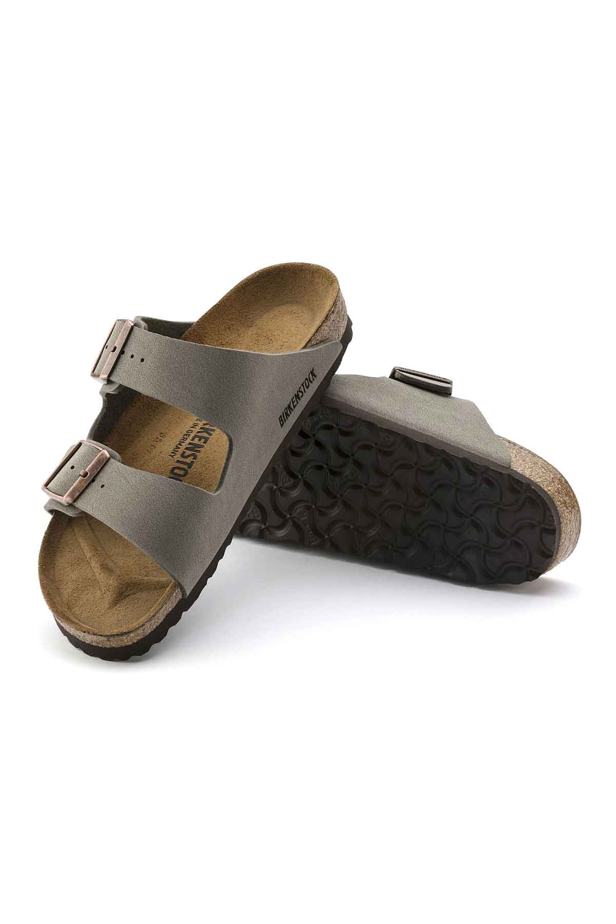 Birkenstock כפכפי Arizona Birko-Flor בצבע אבן לגברים