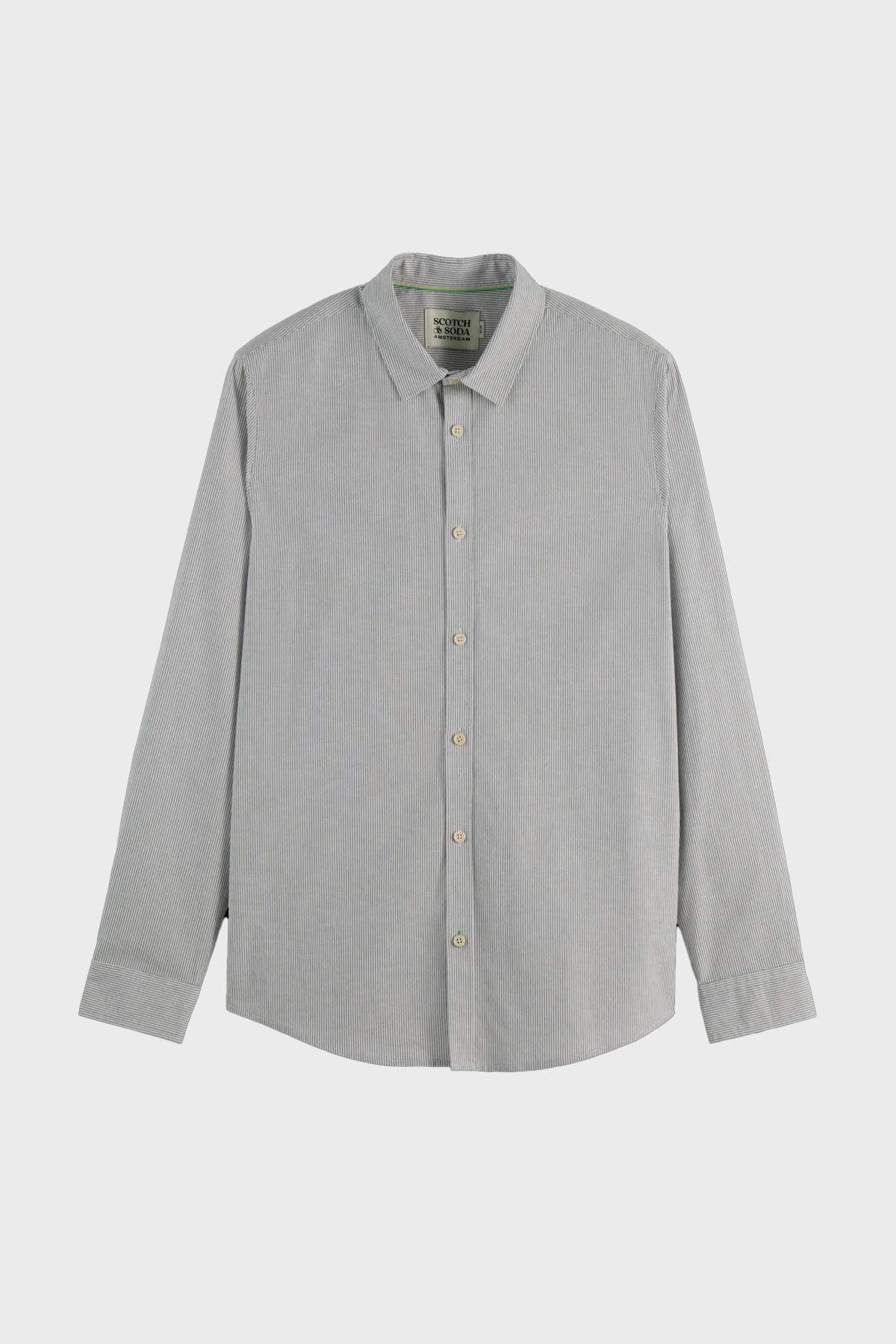 חולצה מכופתרת Scotch & Soda Stripes Slim Fit Poplin