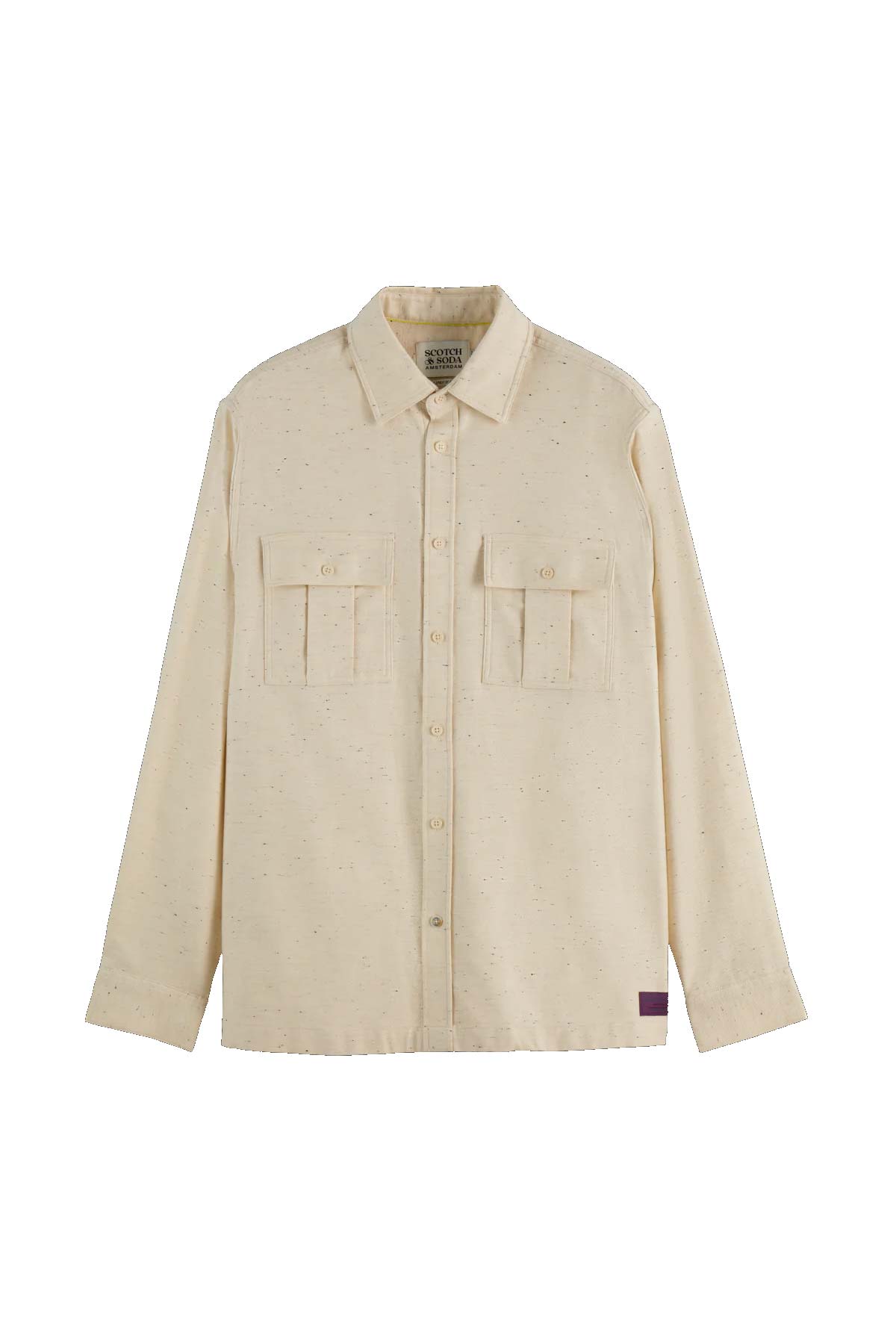 חולצה מכופתרת עבה Scotch & Soda Melange Relaxed Fit