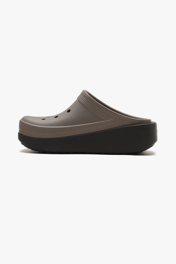 כפכפי קרוקס Blunt Toe Blocked לנשים בצבע חום פיוטר