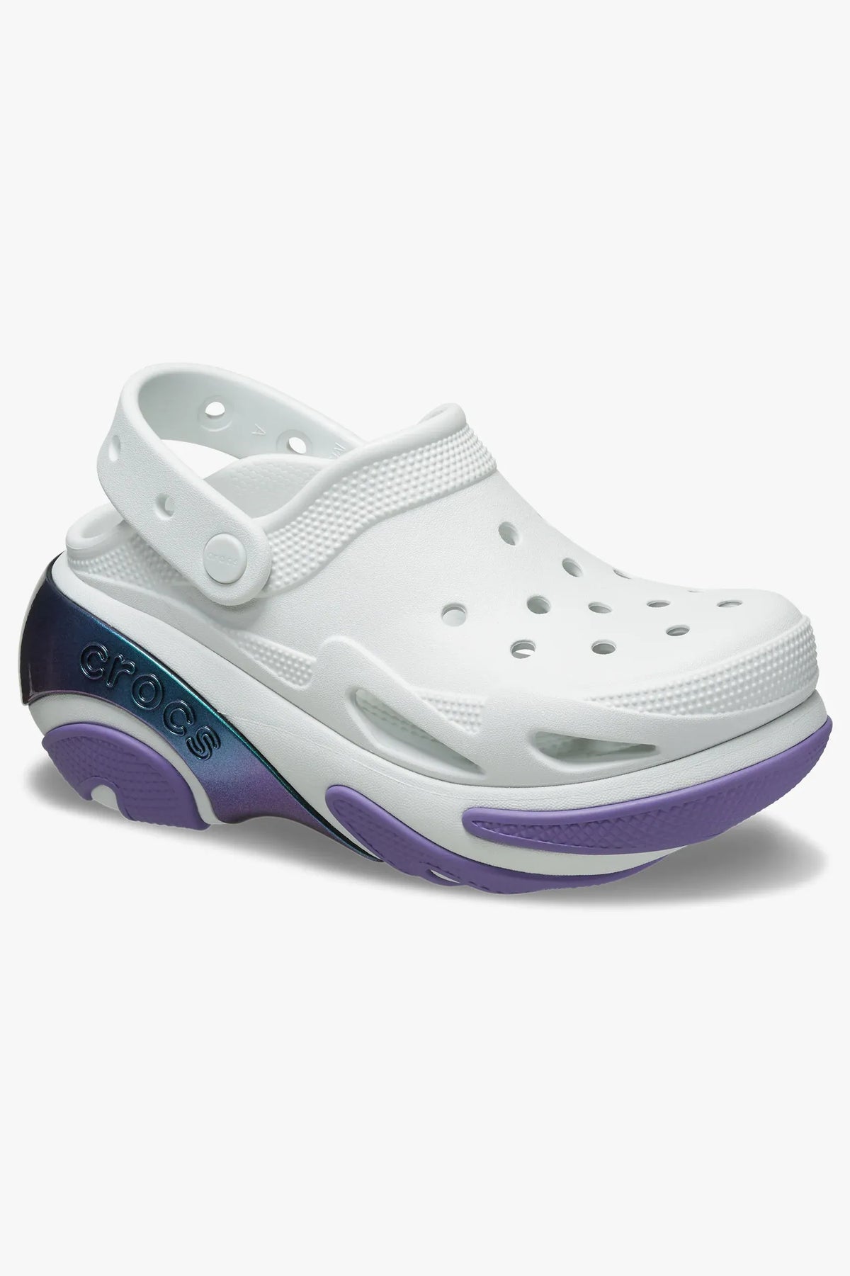 כפכפי פלטפורמה קרוקס Bubble Crush Reflector Clog לנשים בצבע כחול מון לייט