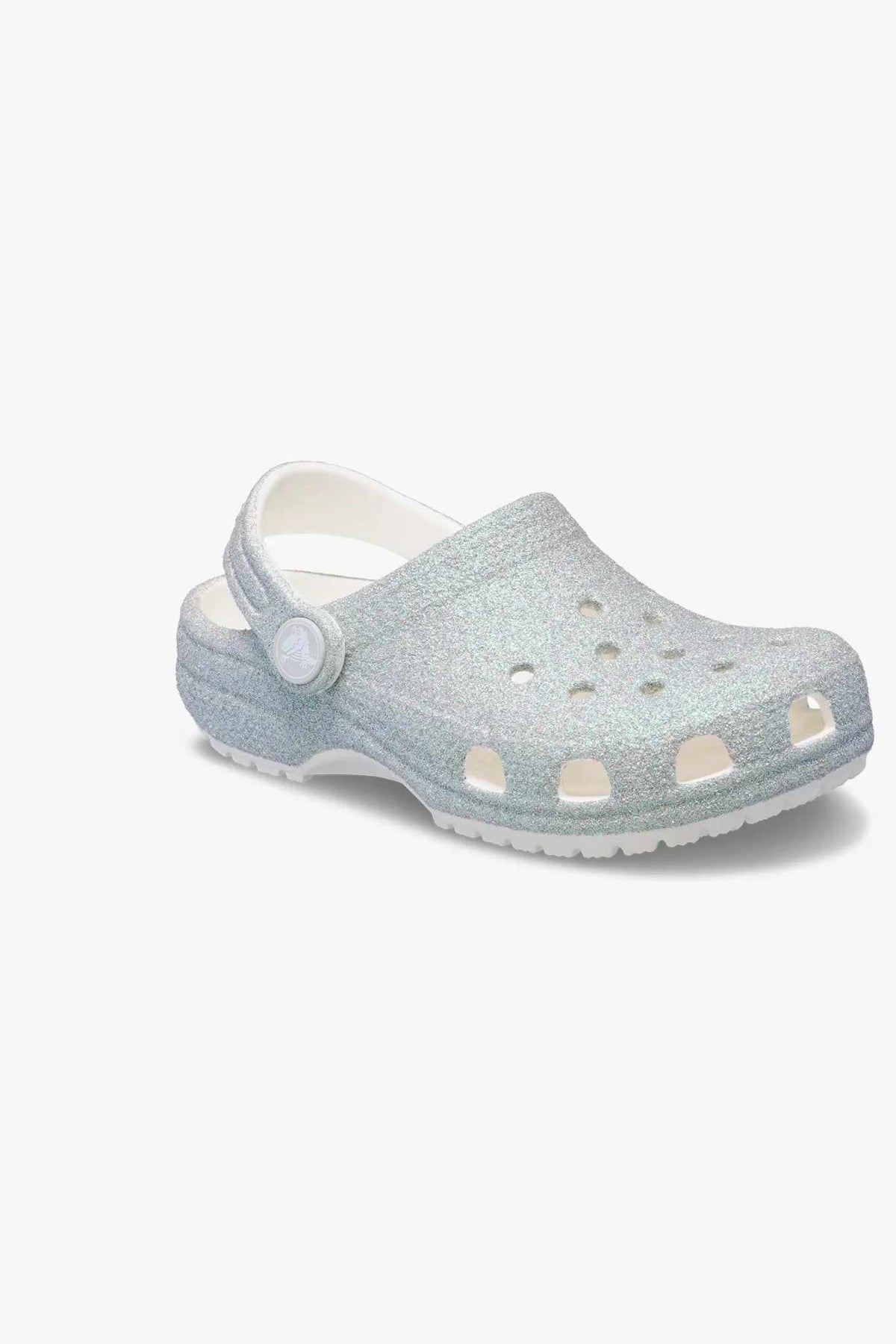 כפכפי קרוקס Classic Iridescent Glitter Clog K לילדים בצבע לבן נצנצים