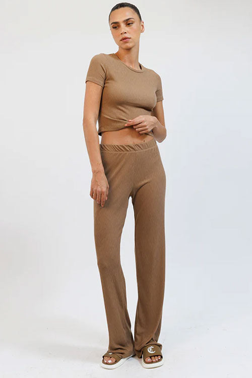 Juicy Couture מכנסיים ארוכים Selina בצבע קאמל-Juicy Couture-XS-נאקו
