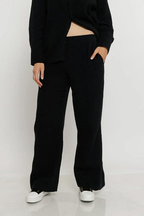 Juicy Couture מכנסי טטרה רחבים Sigrid בצבע שחור לנשים-Juicy Couture-XS-נאקו