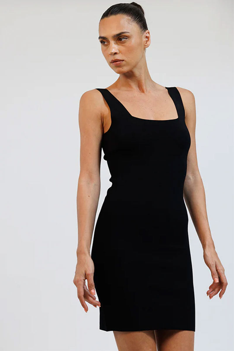 Juicy Couture שמלת מיני Square Neck בצבע שחור לנשים-Juicy Couture-XS-נאקו