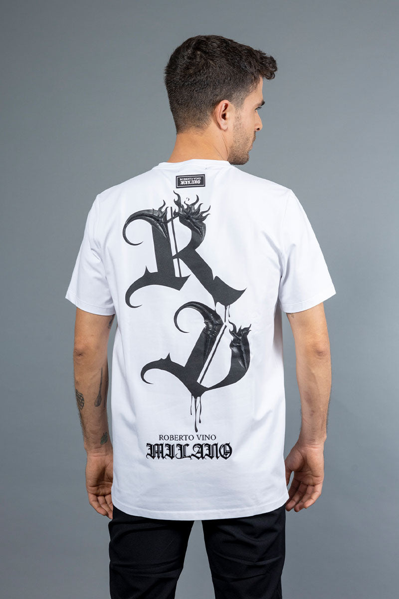 רוברטו וינו חולצת טי שירט Volcan בצבע לבן לגברים-Roberto Vino-XS-נאקו