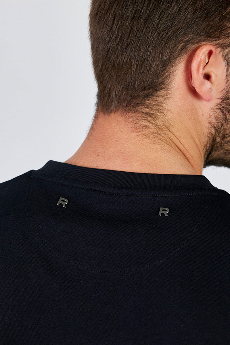 ריפליי חולצת טי אוברסייז Rule בצבע שחור לגברים-Replay-XS-נאקו