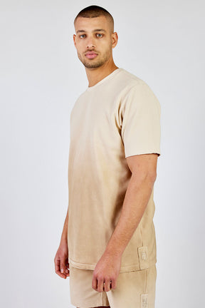 Replay חולצת טי ופל קצרים בצבע בז' לגברים-Replay-S-נאקו