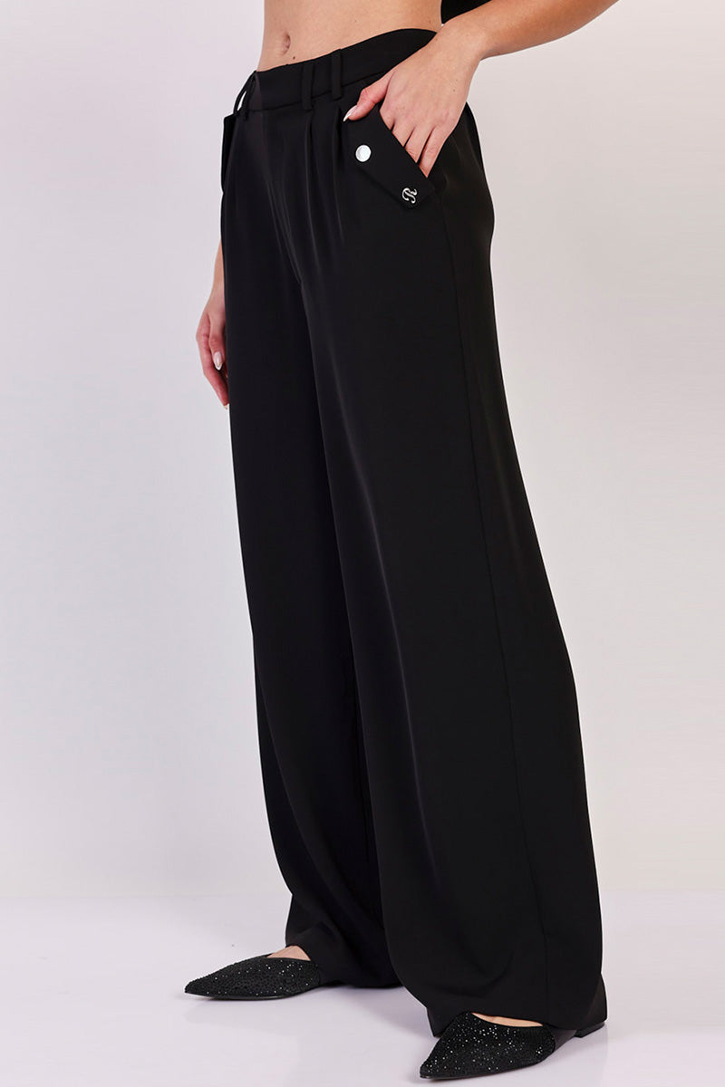 Replay מכנסי אלגנט ארוכים בצבע שחור לנשים-Replay-XS-נאקו