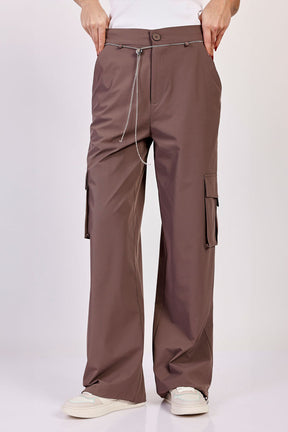 Replay מכנסי דגמ"ח ארוכים Jewel בצבע חום לנשים-Replay-XS-נאקו