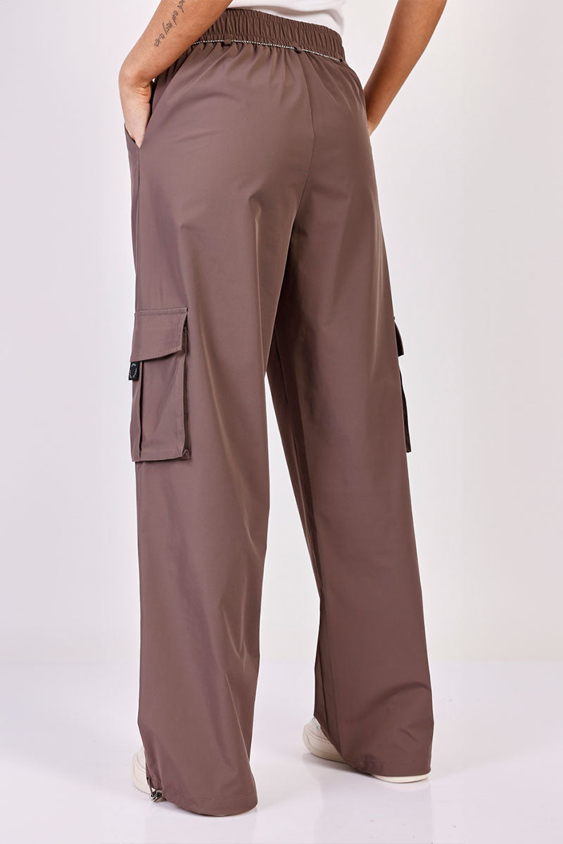 Replay מכנסי דגמ"ח ארוכים Jewel בצבע חום לנשים-Replay-XS-נאקו