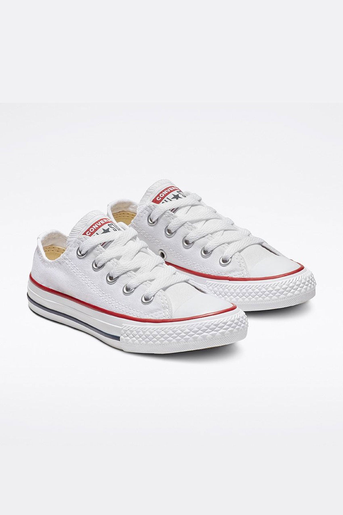 Converse All Star נעלי סניקרס אולסטאר נמוכות בצבע לבן לילדים