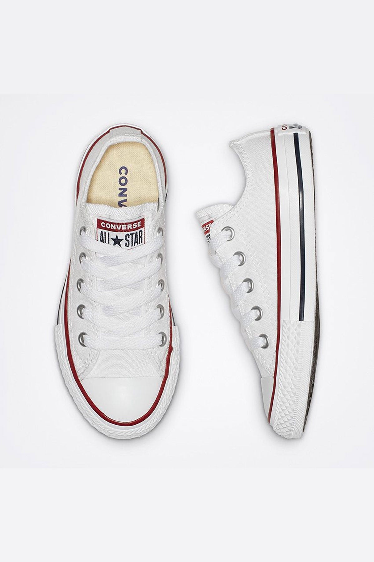 Converse All Star נעלי סניקרס אולסטאר נמוכות בצבע לבן לילדים
