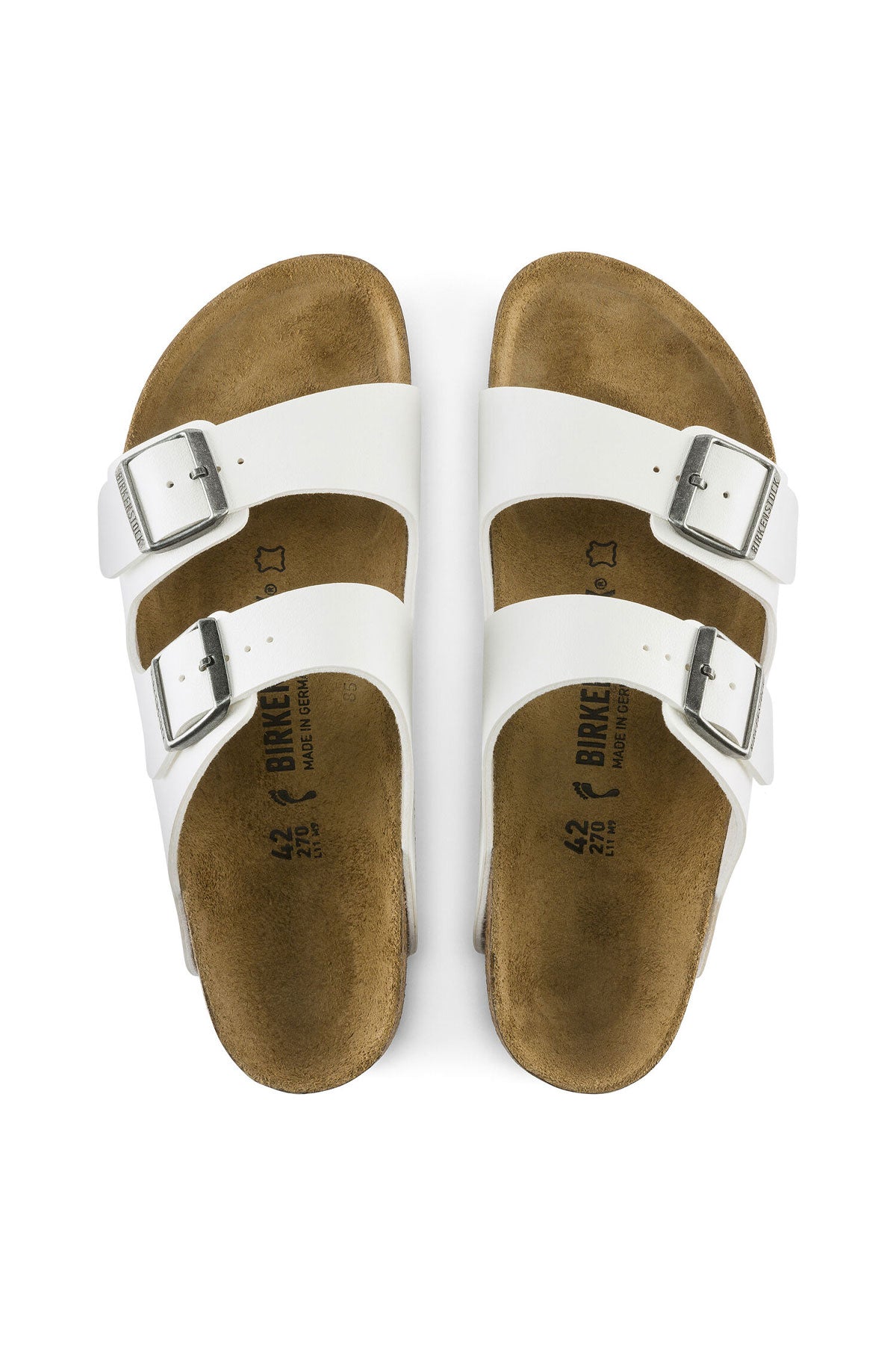 בירקנשטוק כפכפי Arizona Birko-Flor בצבע לבן יוניסקס-Birkenstock-36-נאקו
