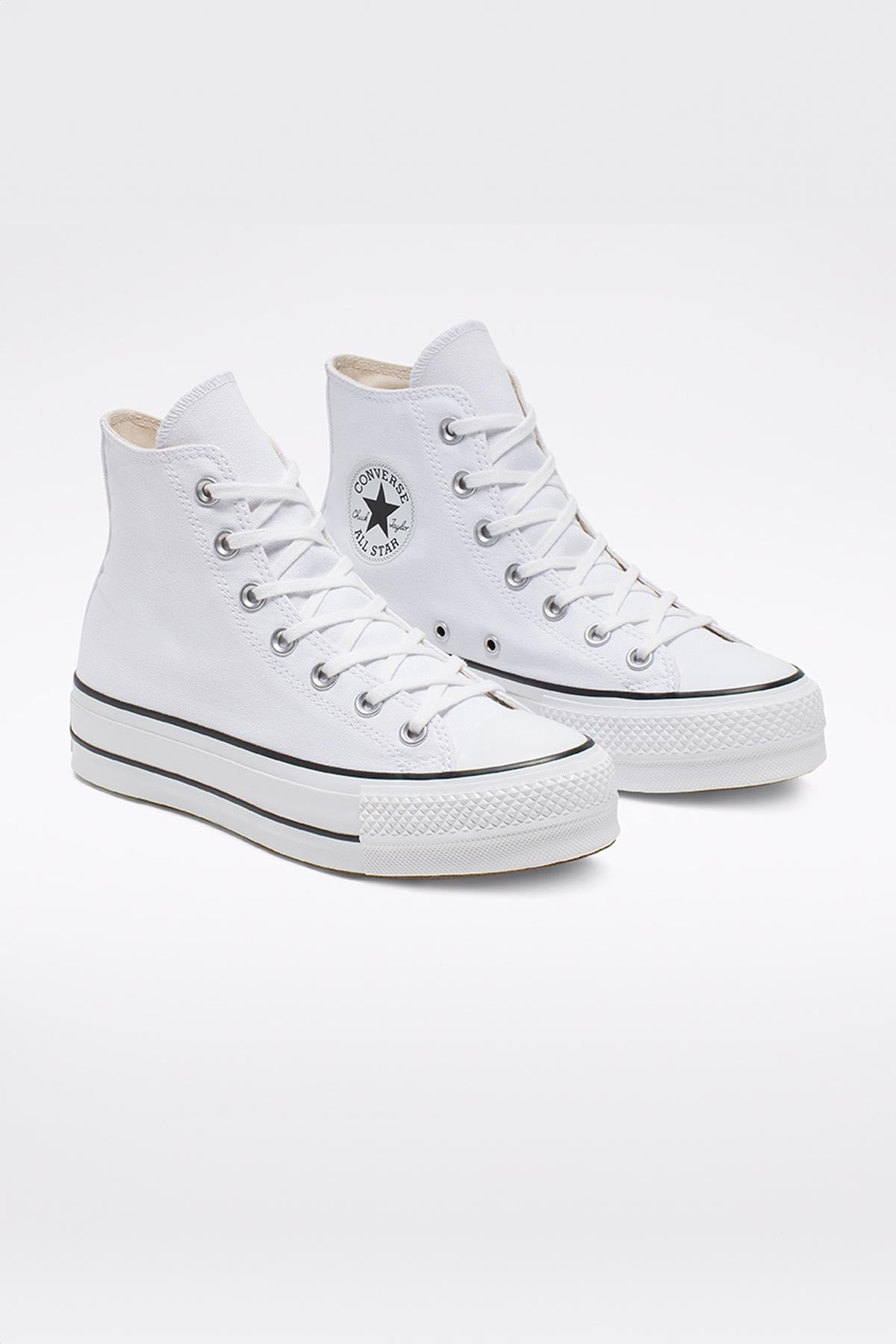 Converse All star סניקרס פלטפורמה בד קנבס גבוה בצבע לבן לנשים