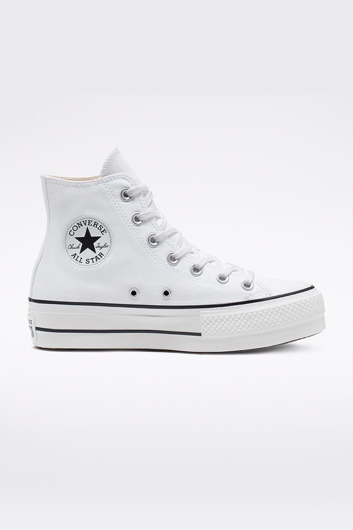 Converse All star סניקרס פלטפורמה בד קנבס גבוה בצבע לבן לנשים