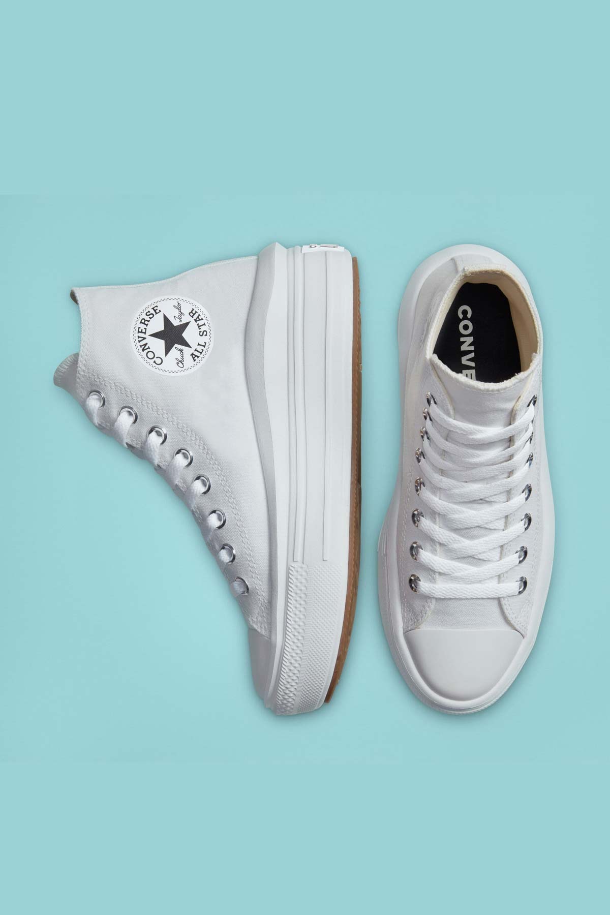 Converse All Star נעלי סניקרס גבוהות פלטפורמה Move בצבע לבן לנשים