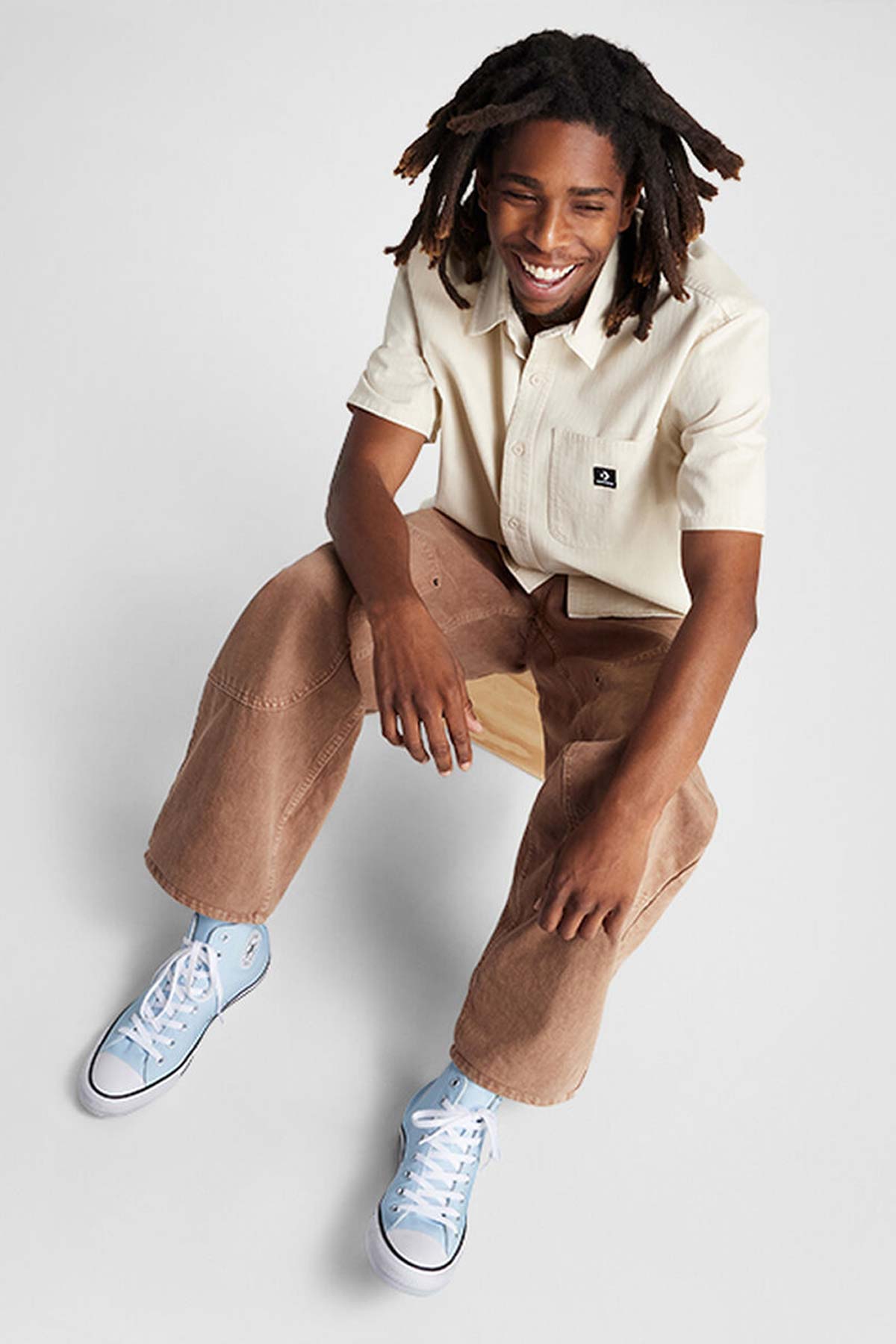 Converse Allstar נעלי סניקרס אולסטאר גבוהות בצבע כחול בהיר יוניסקס