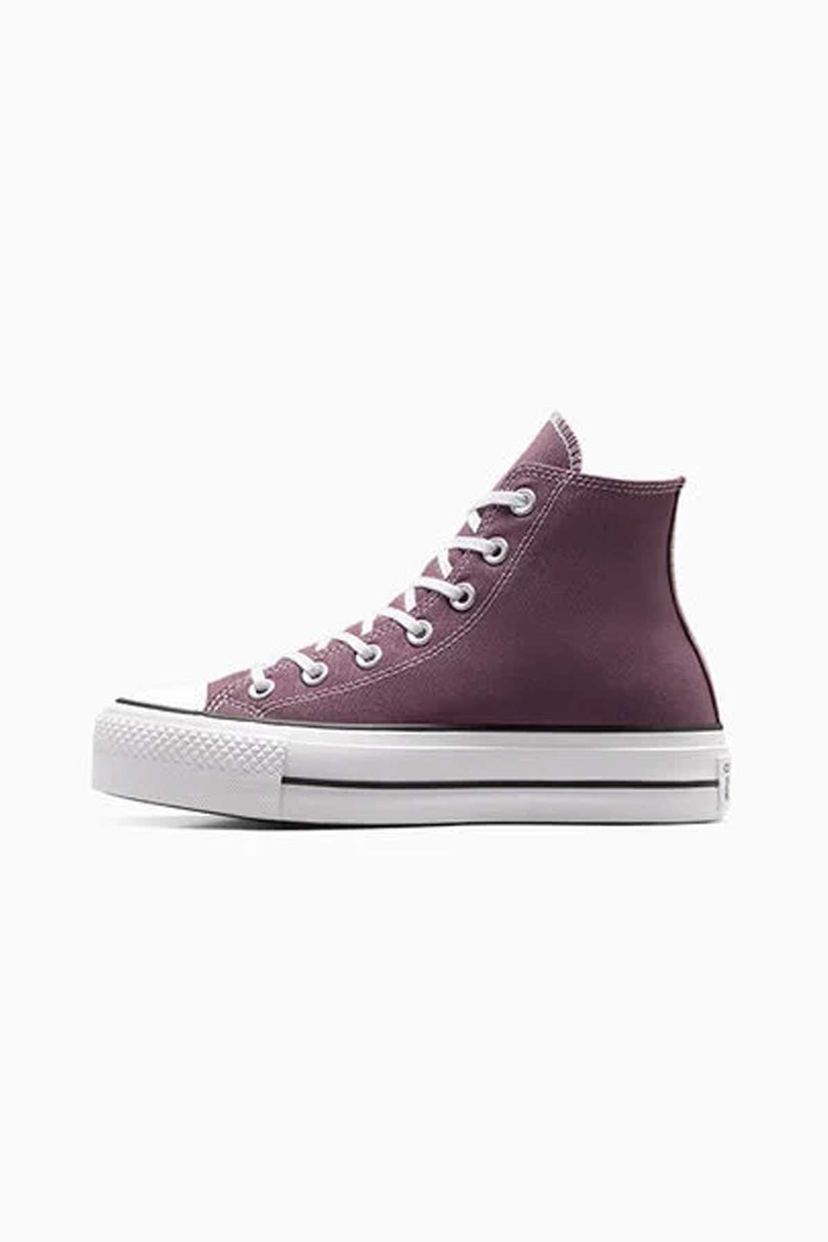 Converse All star סניקרס פלטפורמה בד קנבס גבוה בצבע ורוד עתיק כהה לנשים