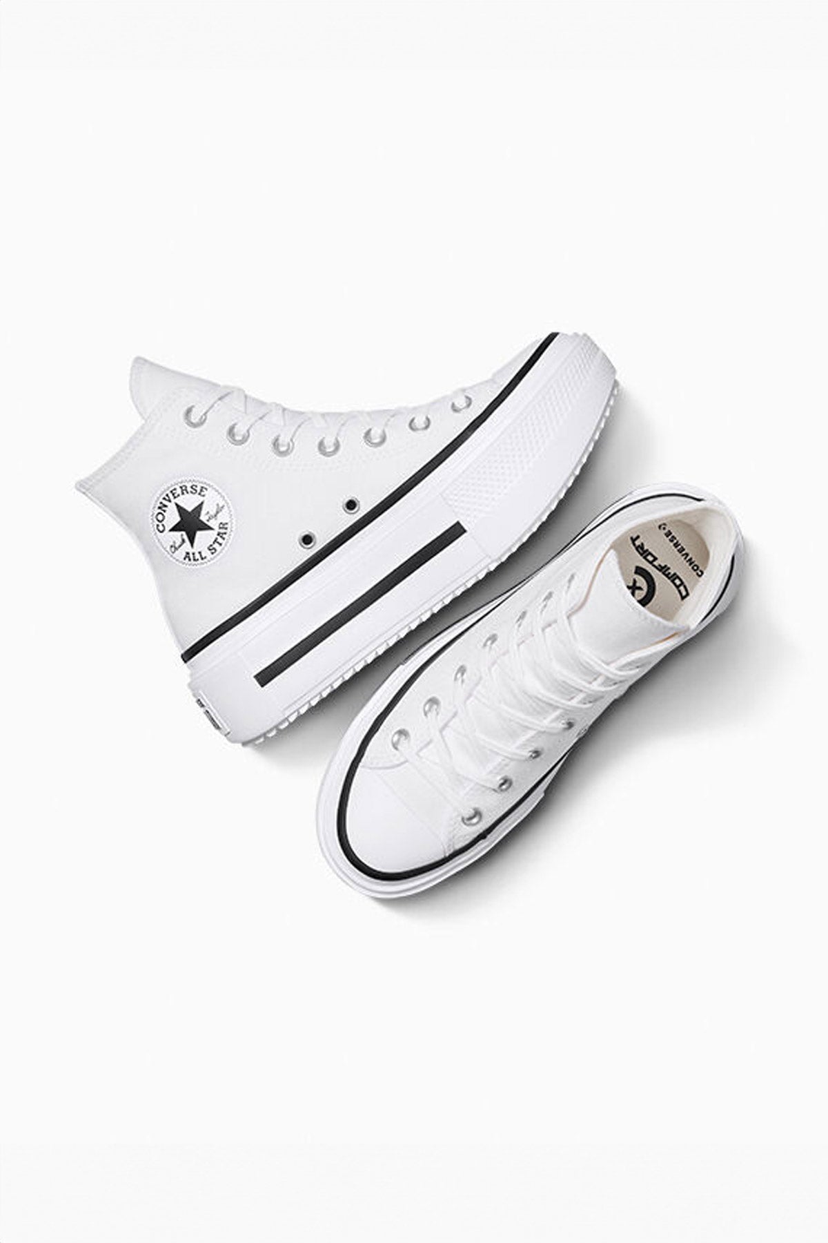 Converse All star סניקרס פלטפורמה גבוהות Lift Double Stack בצבע לבן