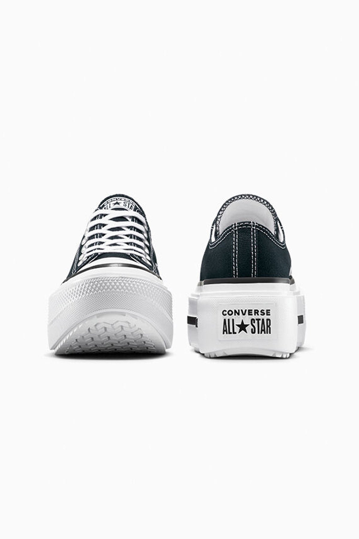 Converse All star סניקרס פלטפורמה נמוכות Lift Double Stack בצבע שחור