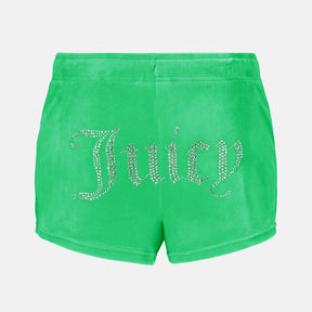 ג'וסי קוטור מכנס קטיפה קצר בצבע ירוק לנשים-Juicy Couture-XS-נאקו