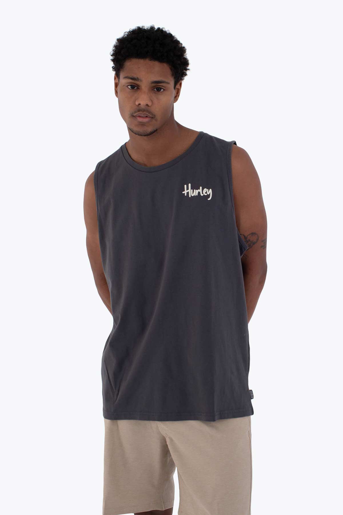 Hurley גופיית כותנה Cobra Tank לגברים