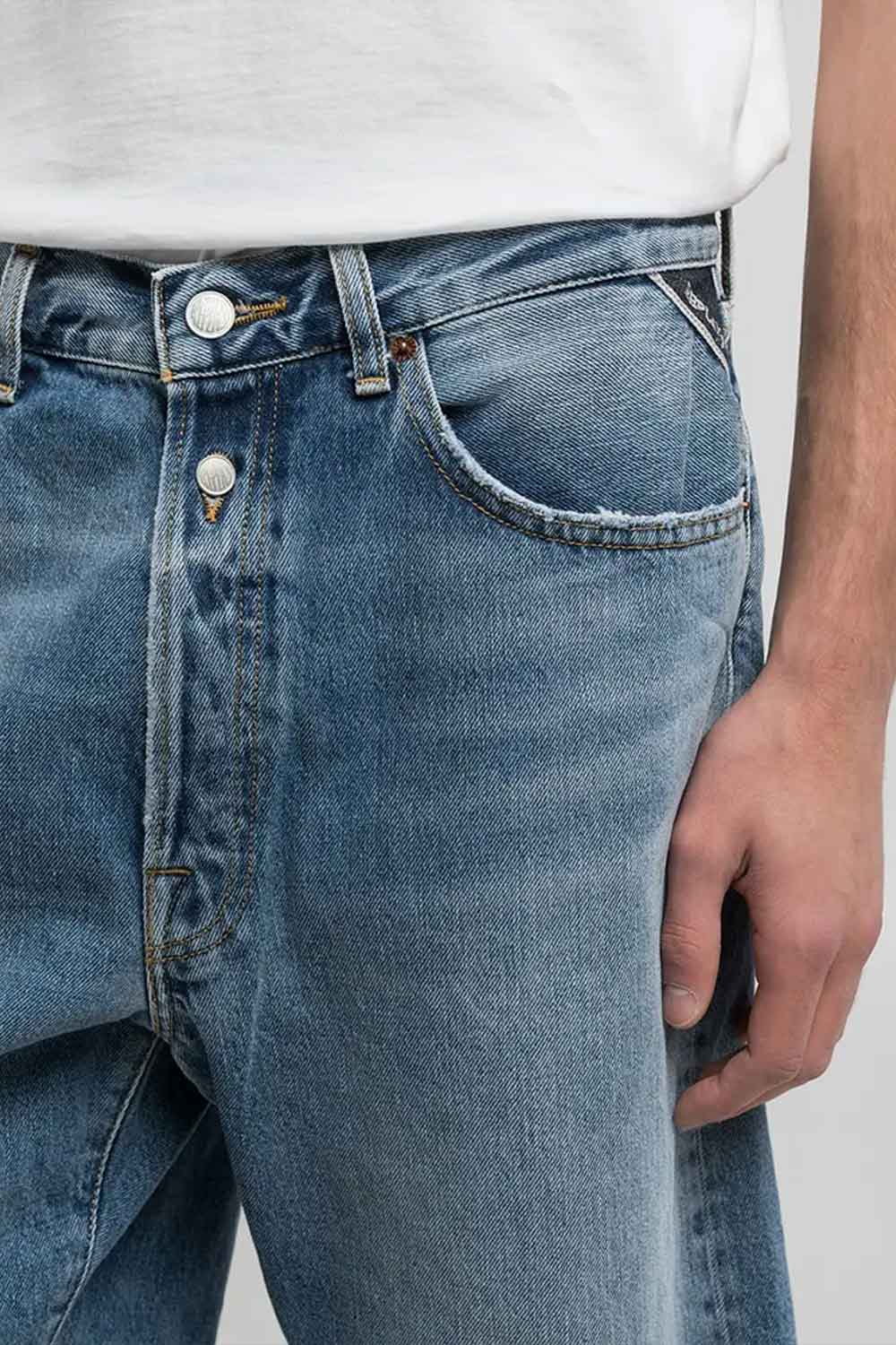 Replay שורט ג'ינס Straight-fit לגברים