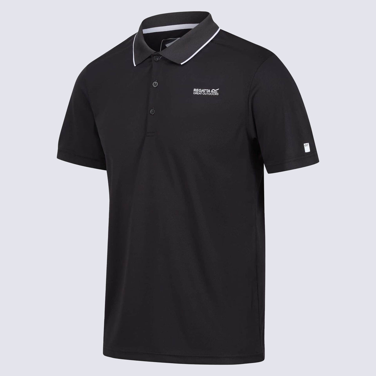 ריגאטה חולצת פולו שרוול קצר בצבע שחור לגברים-REGATTA-S-נאקו