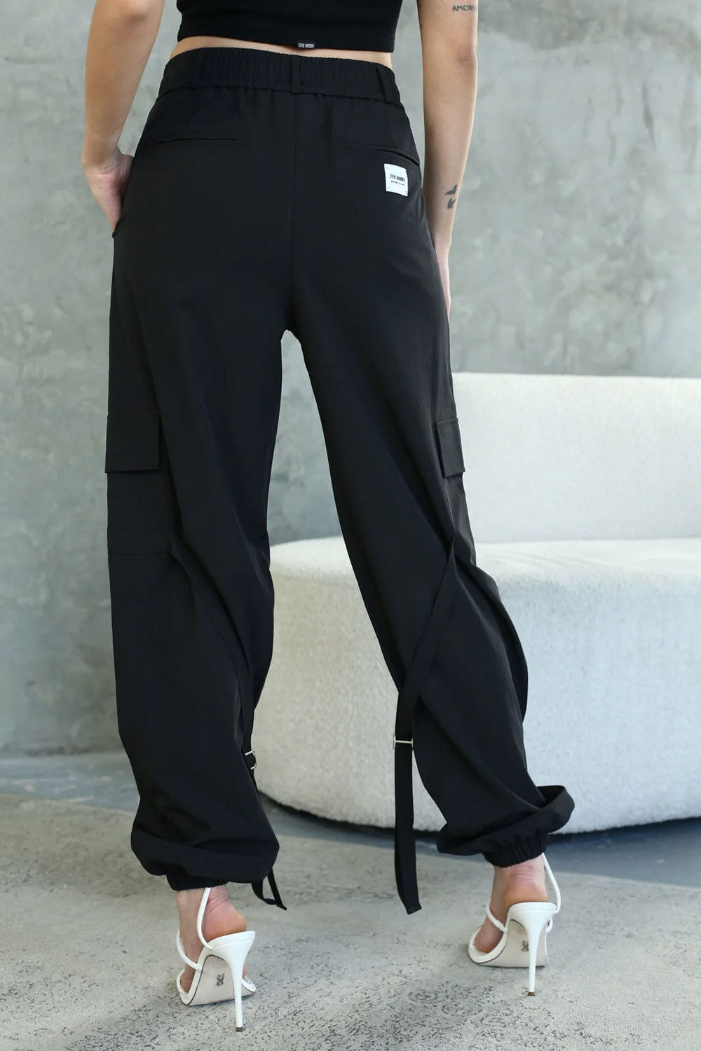 סטיב מאדן מכנס דגמ"ח ארוך Cecile בצבע שחור לנשים-Steve Madden-XS-נאקו