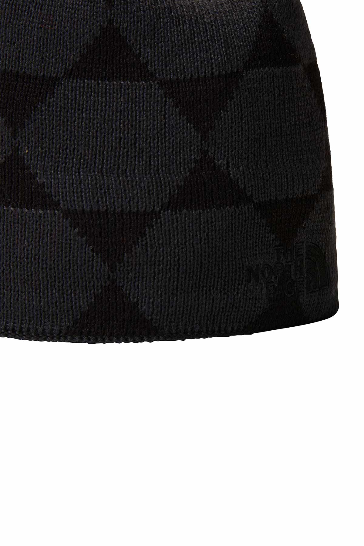 כובע גרב North Face Jim Beanie בצבע אפור רקמה