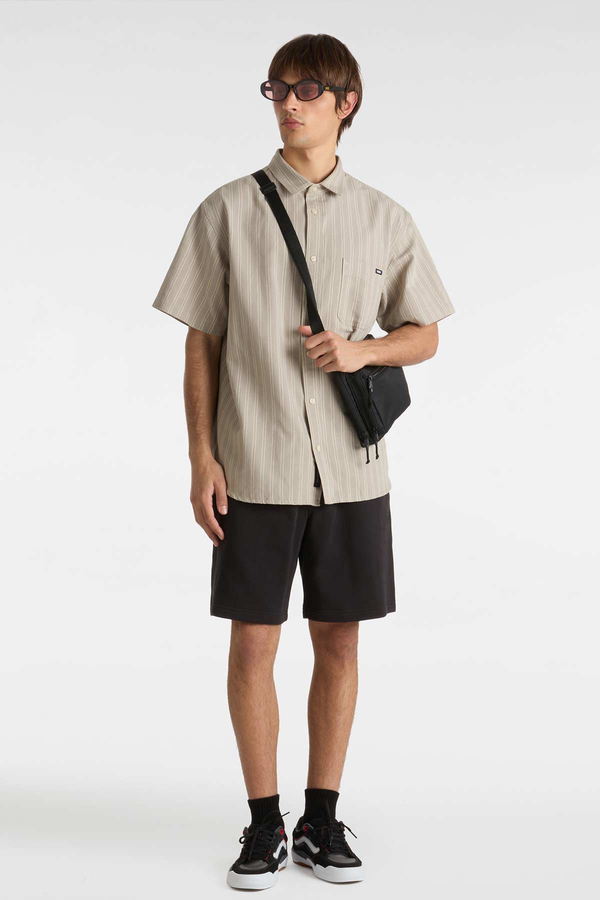 מכנסי שורט כותנה ואנס Premium Fleece לגברים