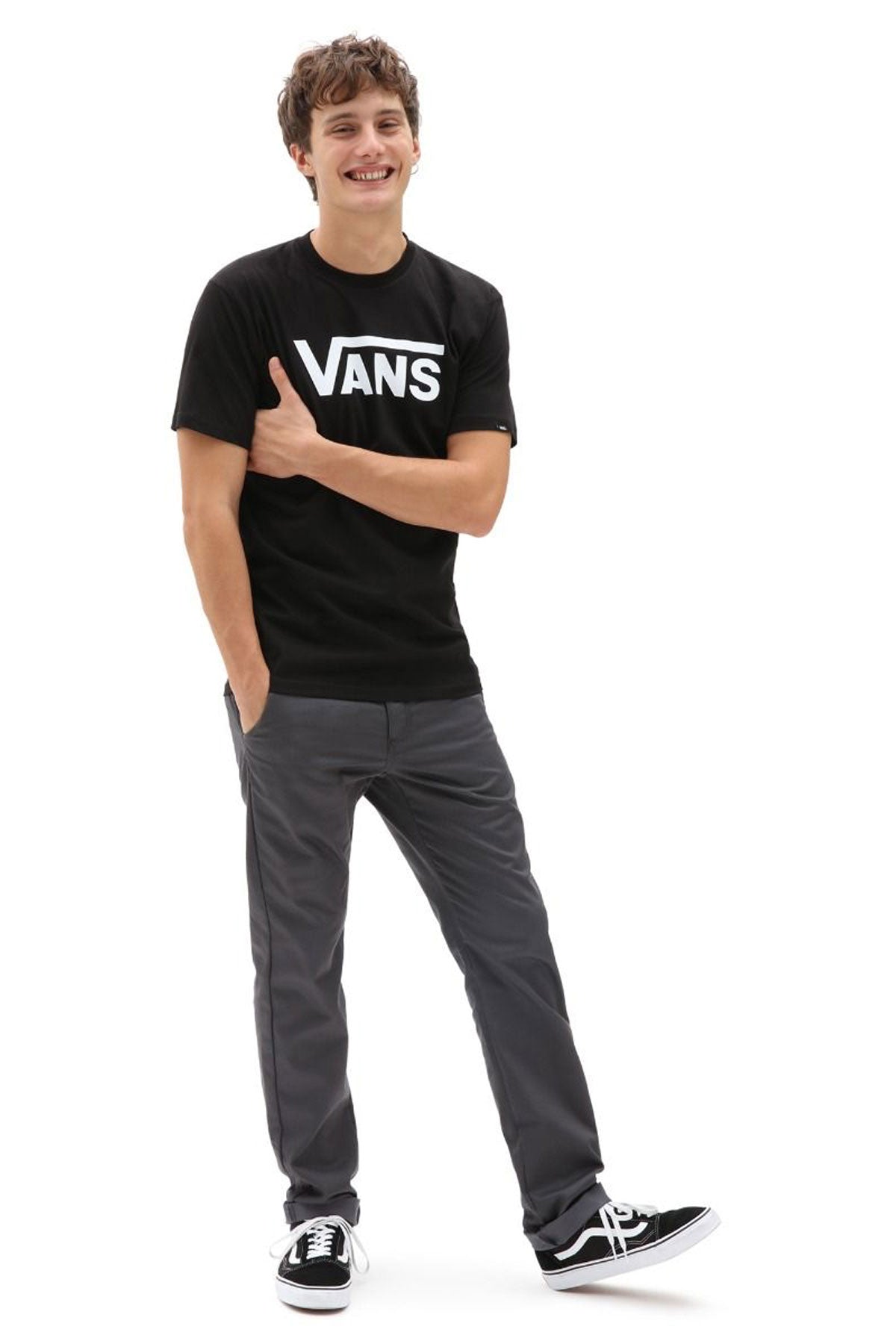 ואנס חולצת טישירט קצרה Classic בצבע שחור לגברים-Vans-XS-נאקו
