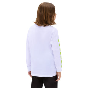 ואנס חולצת טישירט זוהרת בחושך בצבע לבן לילדים-Vans-10-נאקו