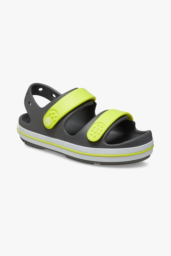 סנדלי קרוקס Crocband Cruiser Sandal K לילדים בצבע אפור/ירוק זרחני