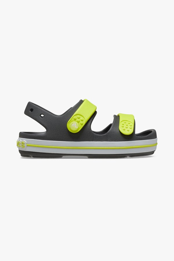 סנדלי קרוקס Crocband Cruiser Sandal K לילדים בצבע אפור/ירוק זרחני