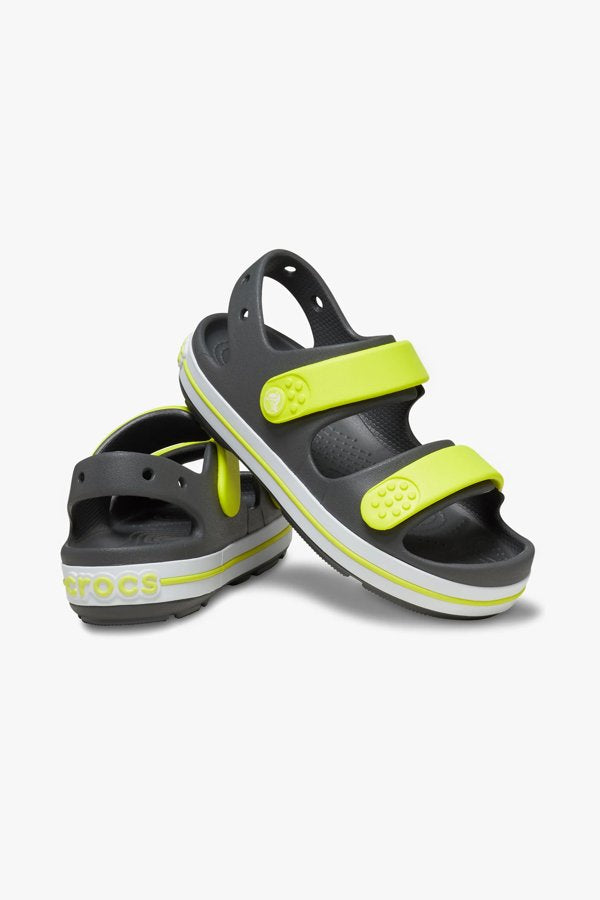 סנדלי קרוקס Crocband Cruiser Sandal K לילדים בצבע אפור/ירוק זרחני