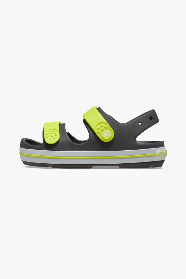 סנדלי קרוקס Crocband Cruiser Sandal K לילדים בצבע אפור/ירוק זרחני