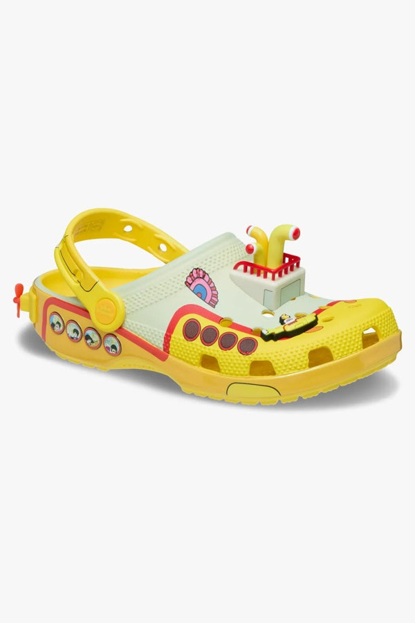 כפכפי קרוקס דגם Beatles Yellow Submarine Classic Clog בצבע צהוב/קרם לנשים