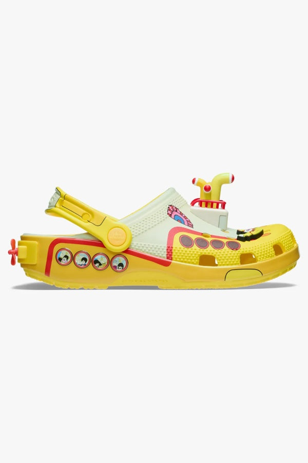כפכפי קרוקס דגם Beatles Yellow Submarine Classic Clog בצבע צהוב/קרם לנשים