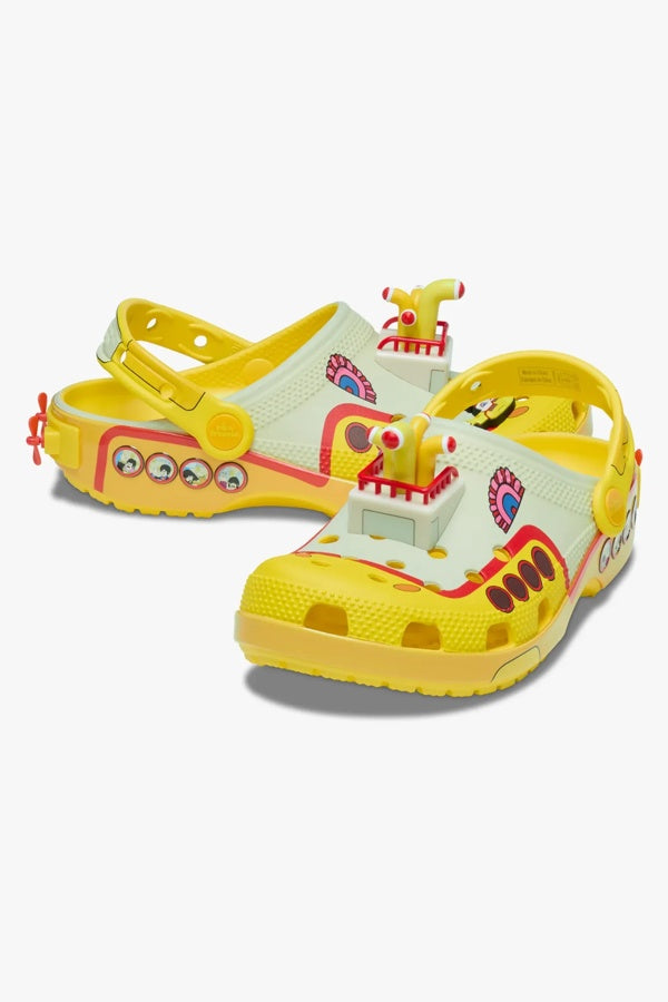כפכפי קרוקס דגם Beatles Yellow Submarine Classic Clog בצבע צהוב/קרם לנשים