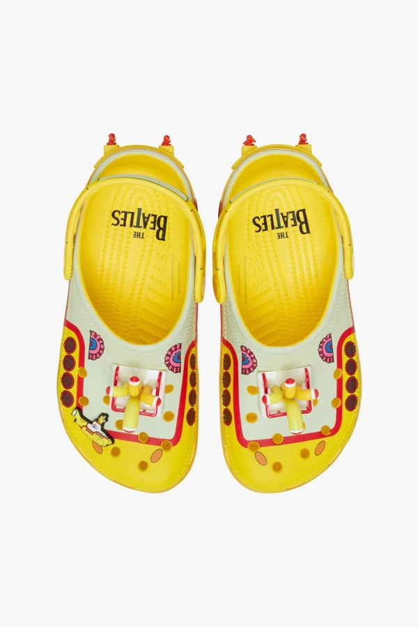 כפכפי קרוקס דגם Beatles Yellow Submarine Classic Clog בצבע צהוב/קרם לנשים