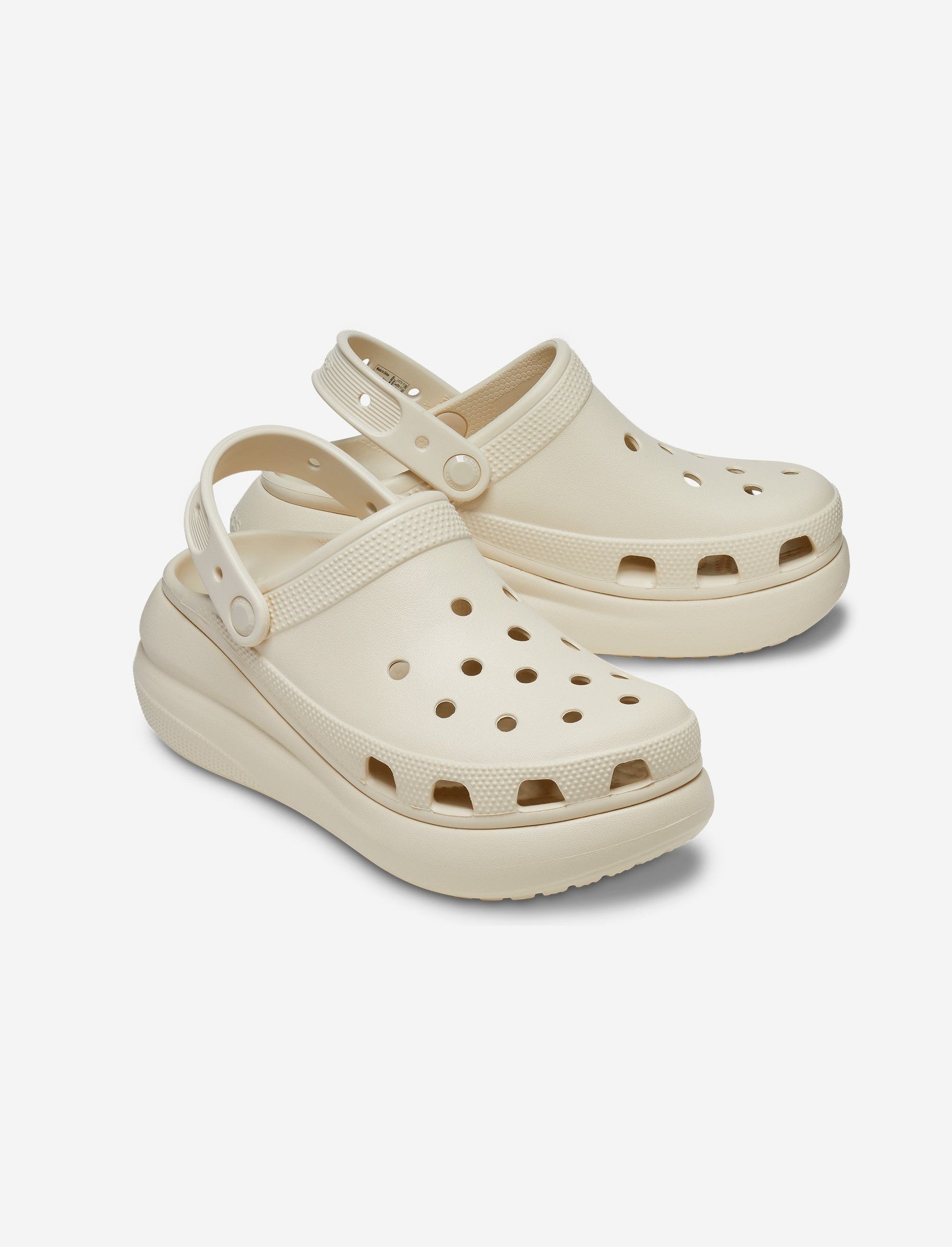 Crocs Classic Crush Clog - כפכפי פלטפורמה קרוקס קראש לנשים בצבע עצם-Crocs-36-37-נאקו