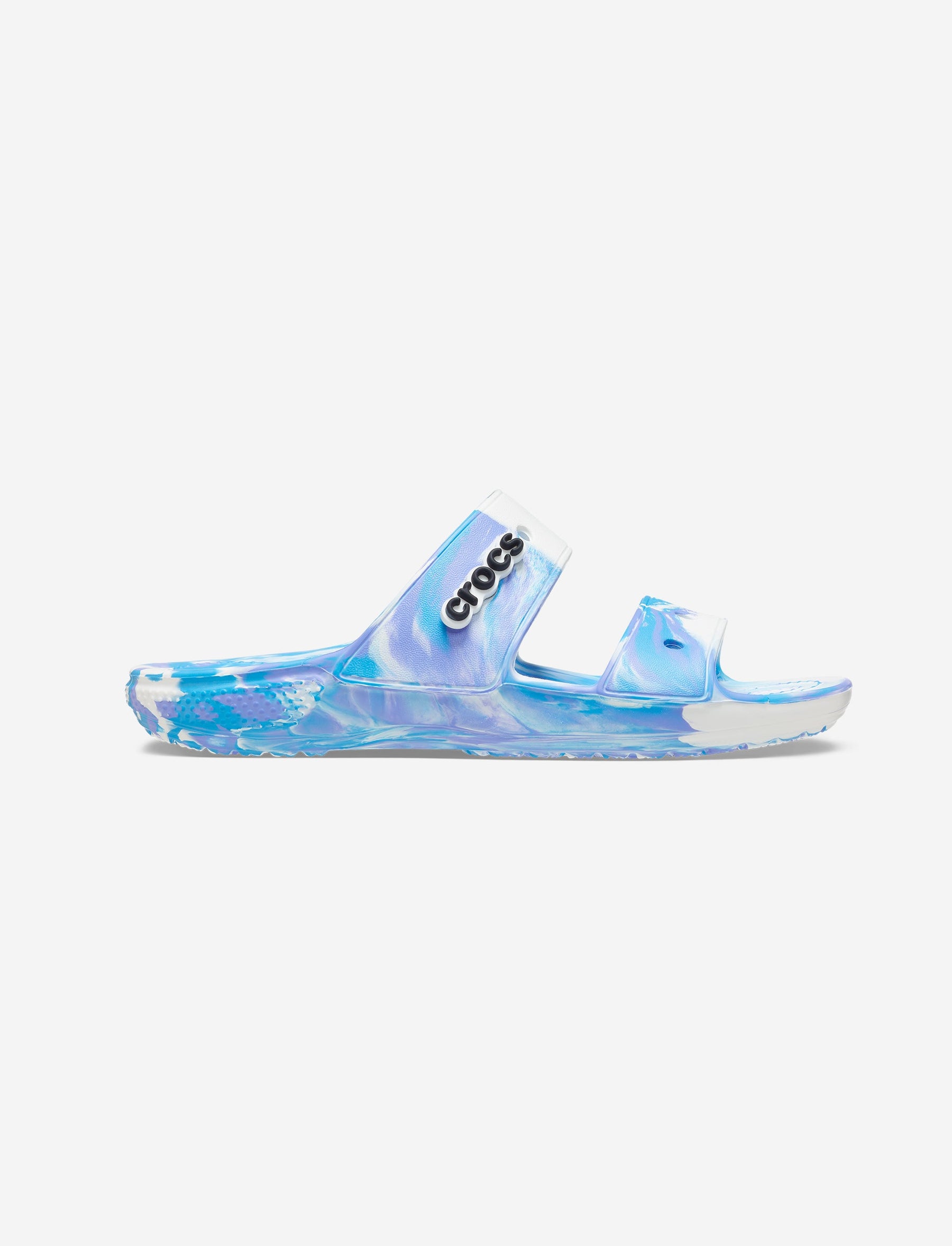 Crocs Classic Marbled Sandal - כפכפים לנשים קרוקס שתי רצועות בהדפס מיוחד בצבע לבן/חמצן-Crocs-37-38-נאקו
