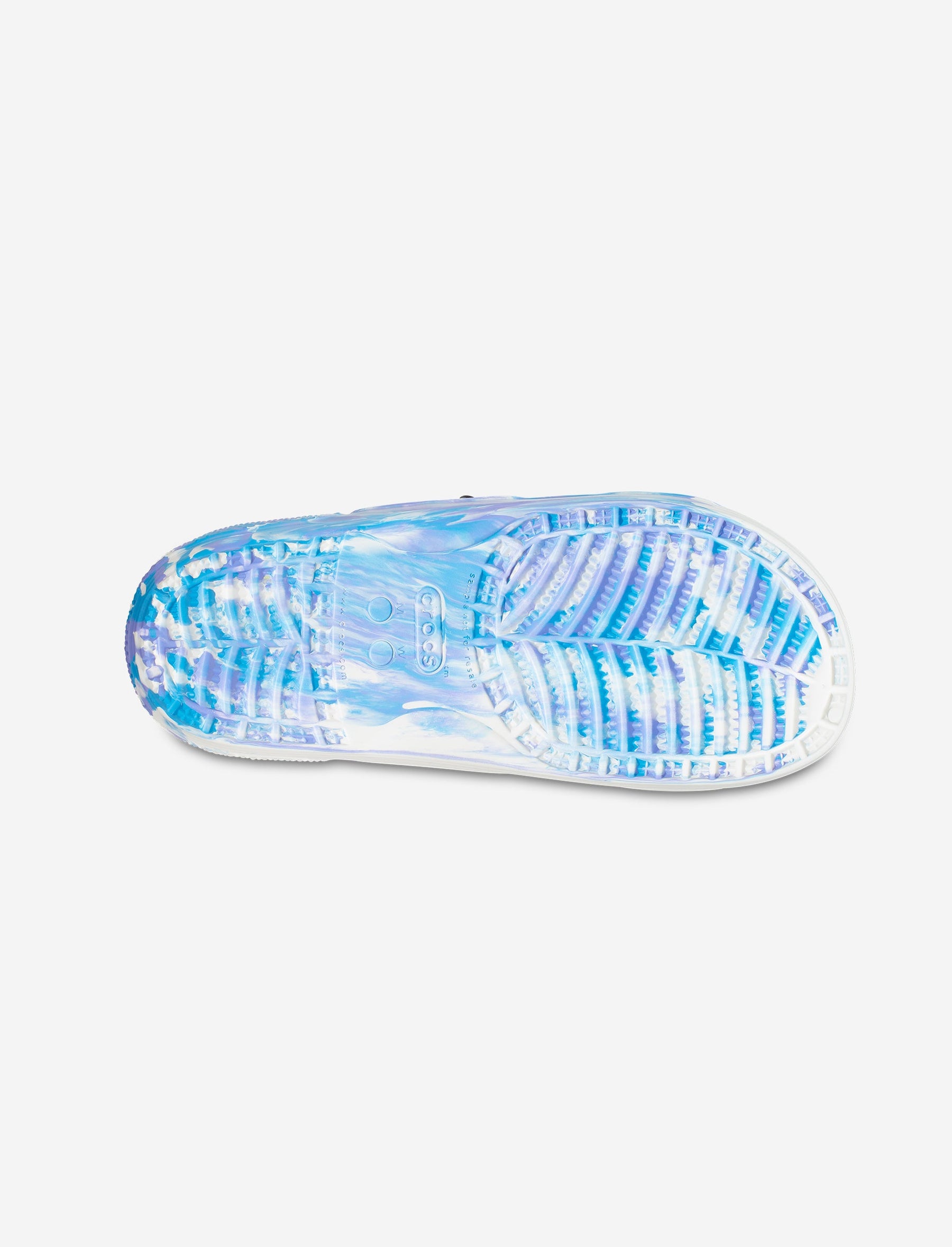 Crocs Classic Marbled Sandal - כפכפים לנשים קרוקס שתי רצועות בהדפס מיוחד בצבע לבן/חמצן-Crocs-37-38-נאקו