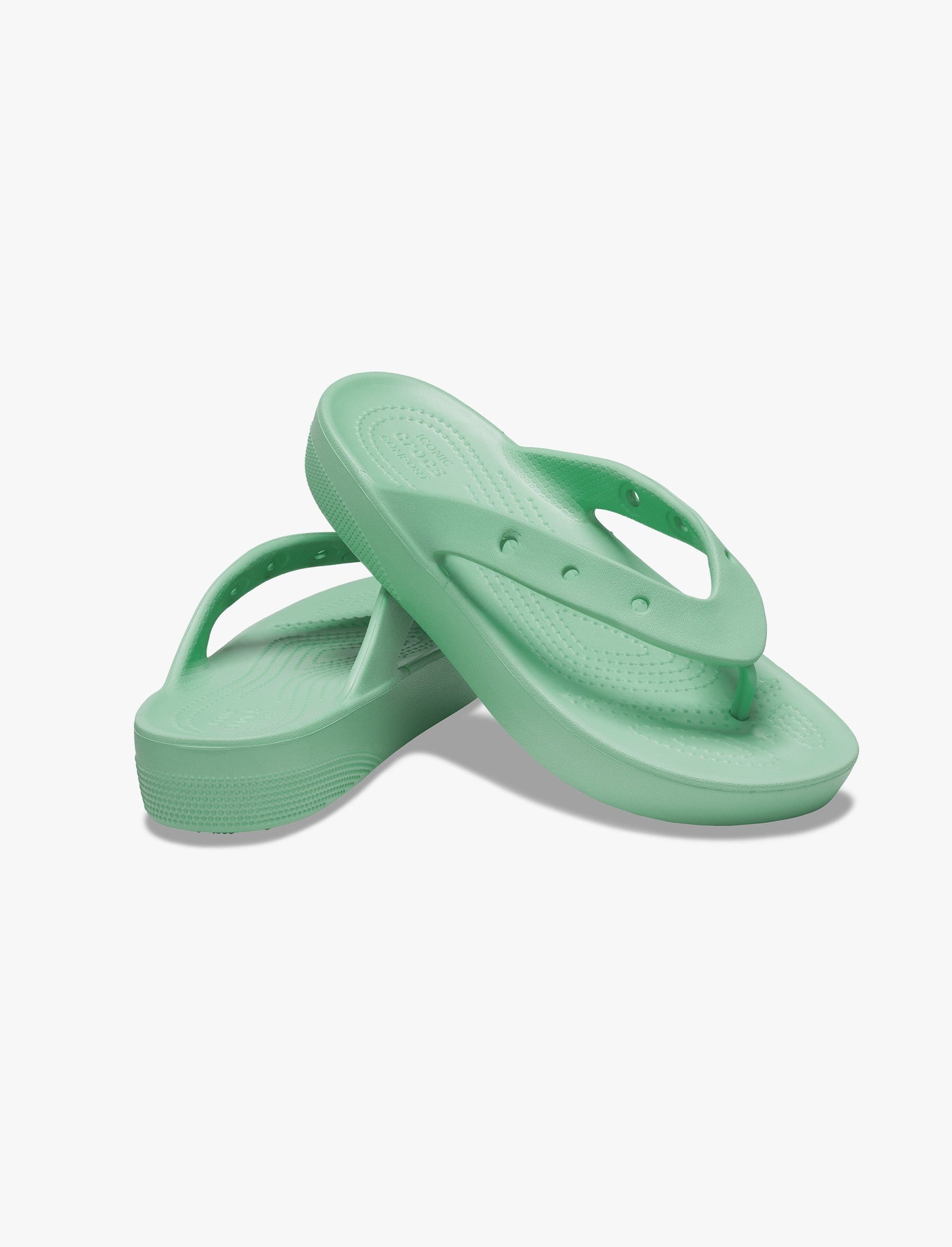 Crocs Classic Platform Flip - כפכפי אצבע פלטפורמה לנשים קרוקס בצבע ג'ייד-Crocs-41-42-נאקו